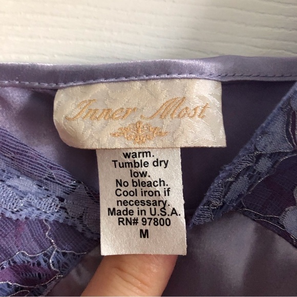 Vintage Inner Most purple satin & lace nightgown in size M - Picture 7 of 10